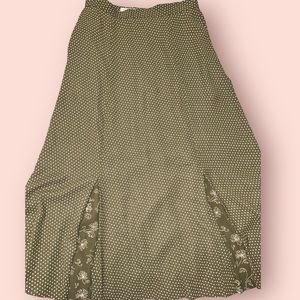 3 for 12: Green Polka Dot Maxi Skirt